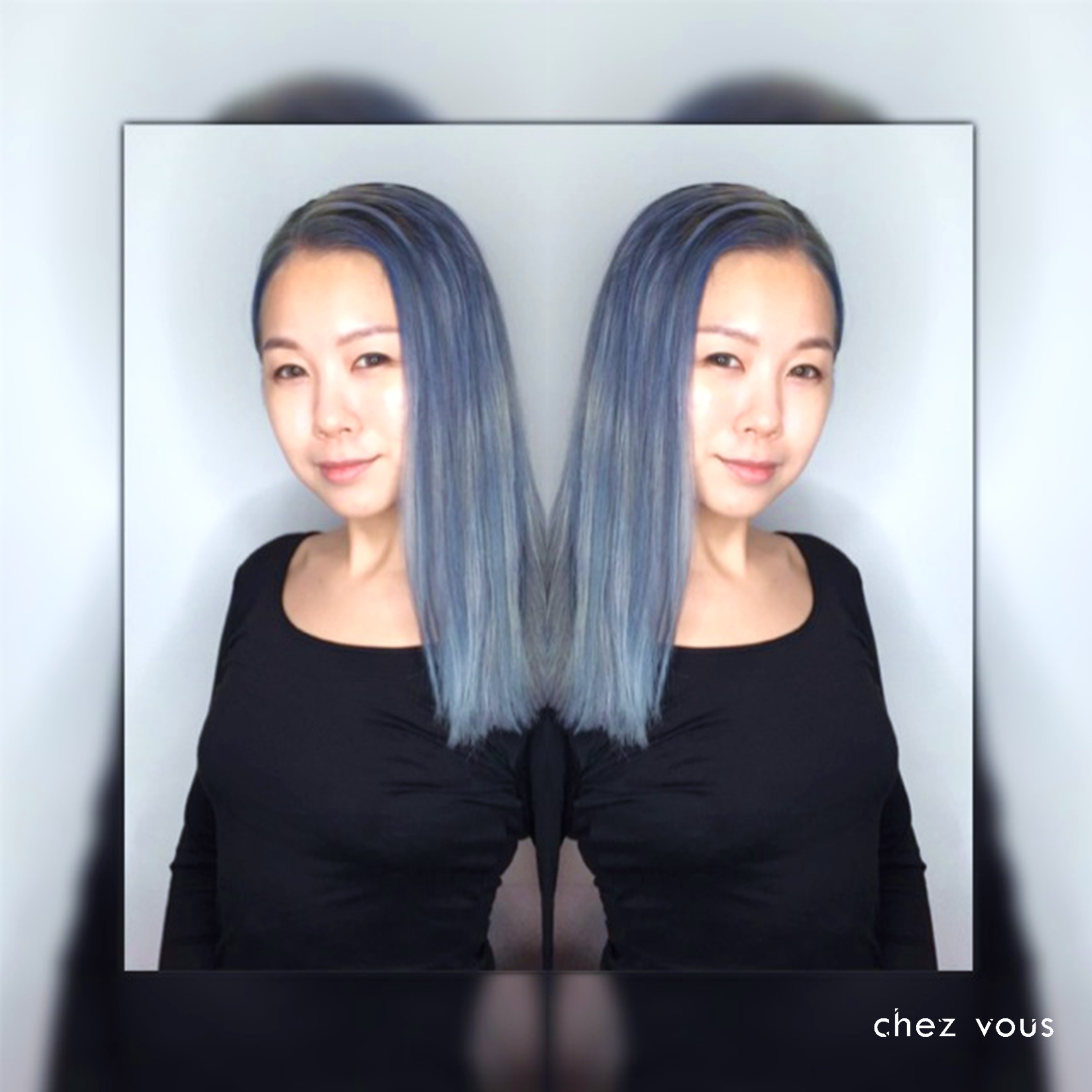 Done by Associate Salon Director of Chez Vous: Shawn Chia | Design: Faded Denim Blue