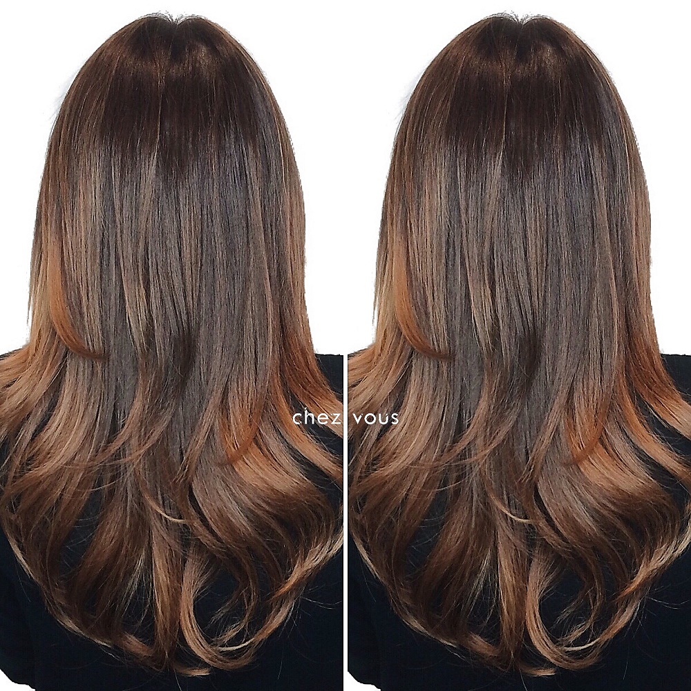 Balayage with Shadow Roots and Melted Hair Colours