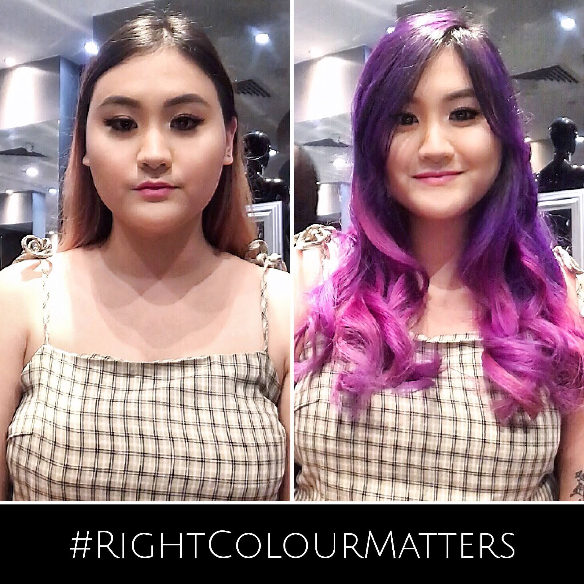 Melted Pagenta designed by Associate Director of Chez Vous Salon, Joyce Wan using #RightColourMatters diagnosis / Model: Shania