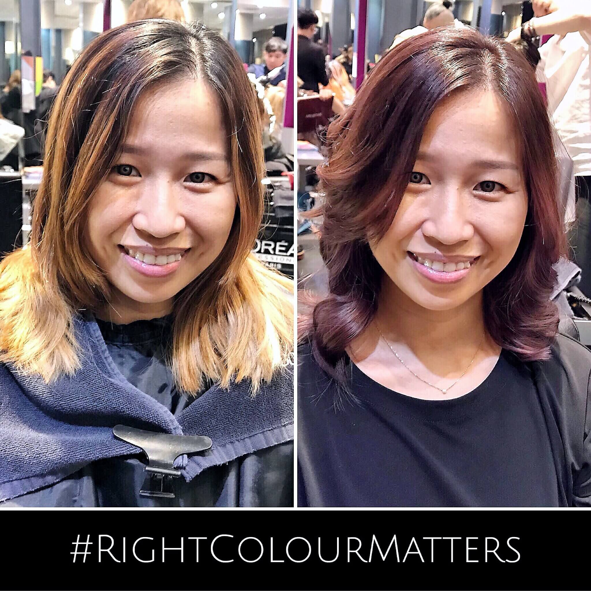 Rose Brown Balayage designed by Associate Director of Chez Vous Salon, Shawn Chia using #RightColourMatters diagnosis / Model: Ada