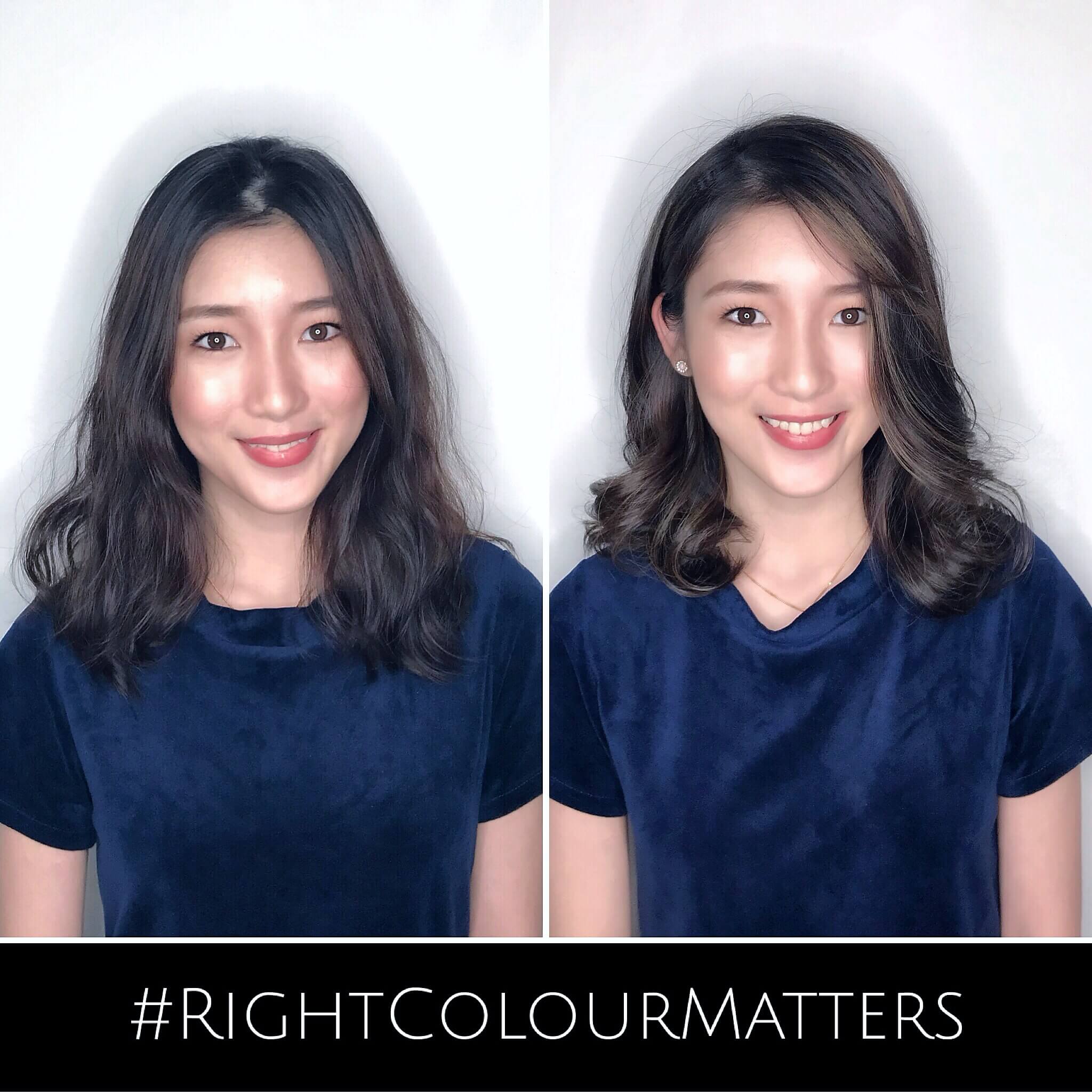 Cool Brown Highlights designed by Associate Director of Chez Vous Salon, Joyce Wan using #RightColourMatters diagnosis / Model: Claudia