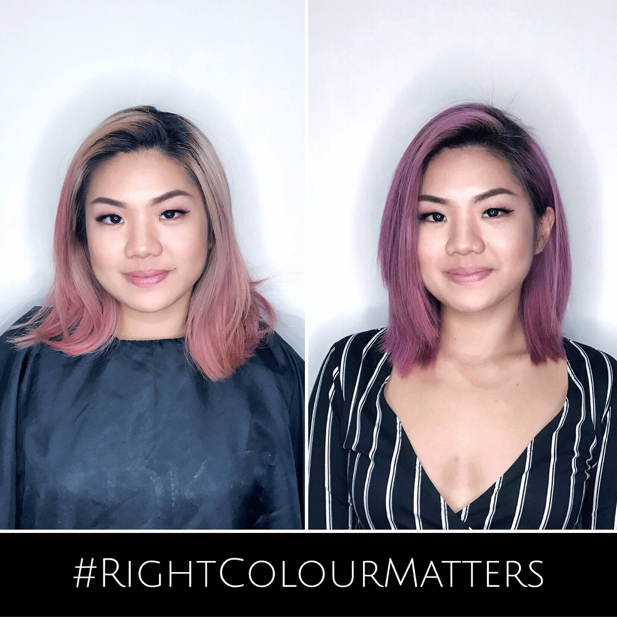 Dusty Lavender Hair designed by Associate Director of Chez Vous Salon, Shawn Chia using #RightColourMatters diagnosis / Model: Annabel