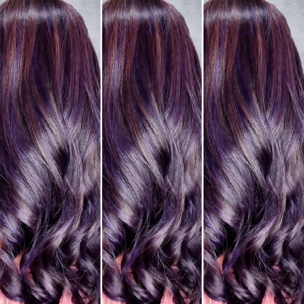 Melted Violet X Purple Hair designed by Associate Salon Director of Chez Vous, Oscar Lee