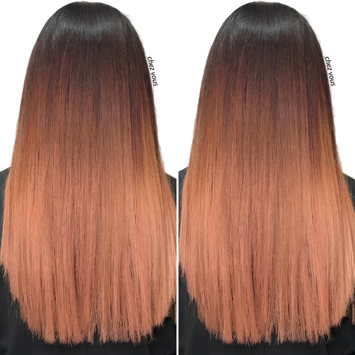 Rose Gold Faux Balayage Hair Colour with Shadow Roots, Designed by Associate Salon Director at Chez Vous, Readen Chia