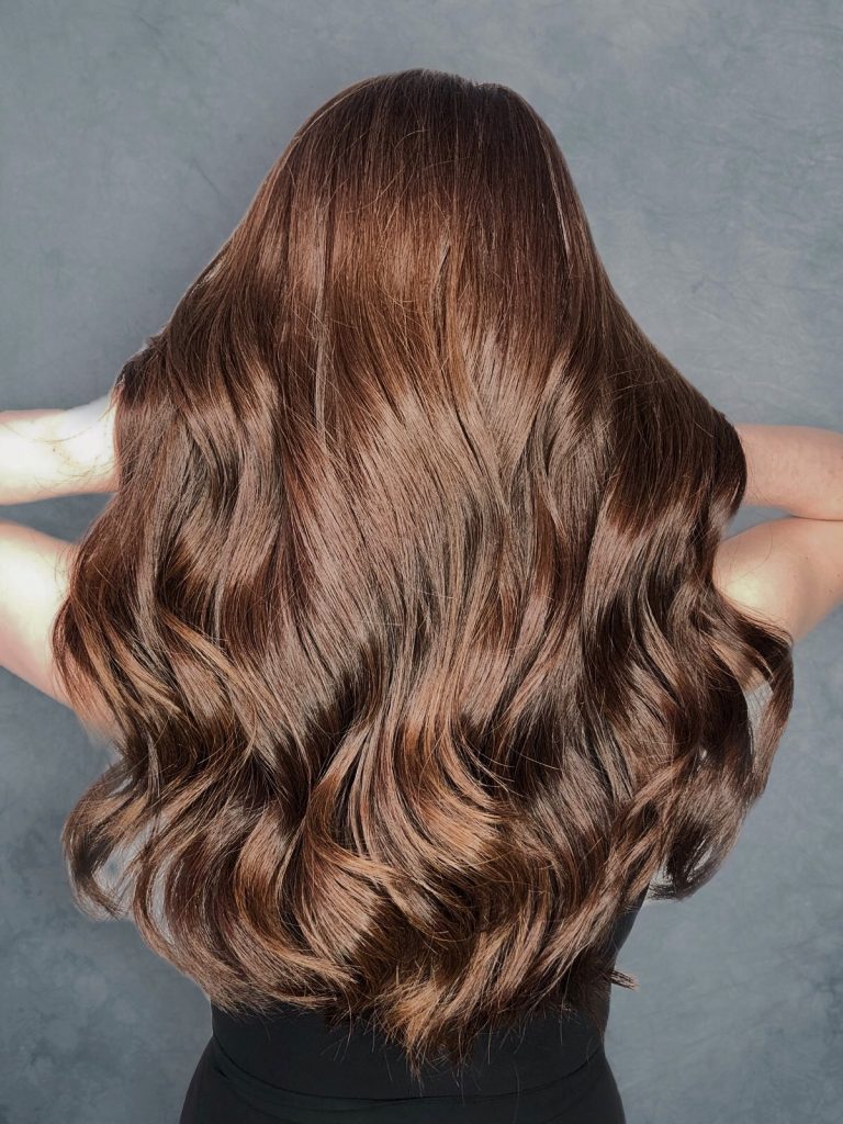 Sandalwood Brown Hair designed by Salon Director of Chez Vous, Victor Liu