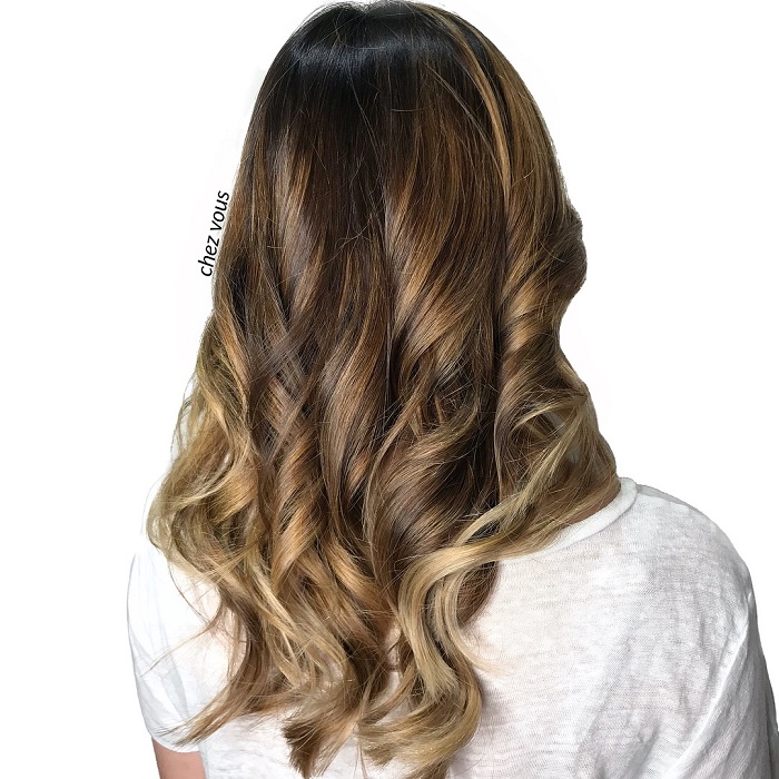 Ash Golden Brown Balayage Hair Colour with Shadow Roots, Designed by Associate Salon Director at Chez Vous, Shawn Chia