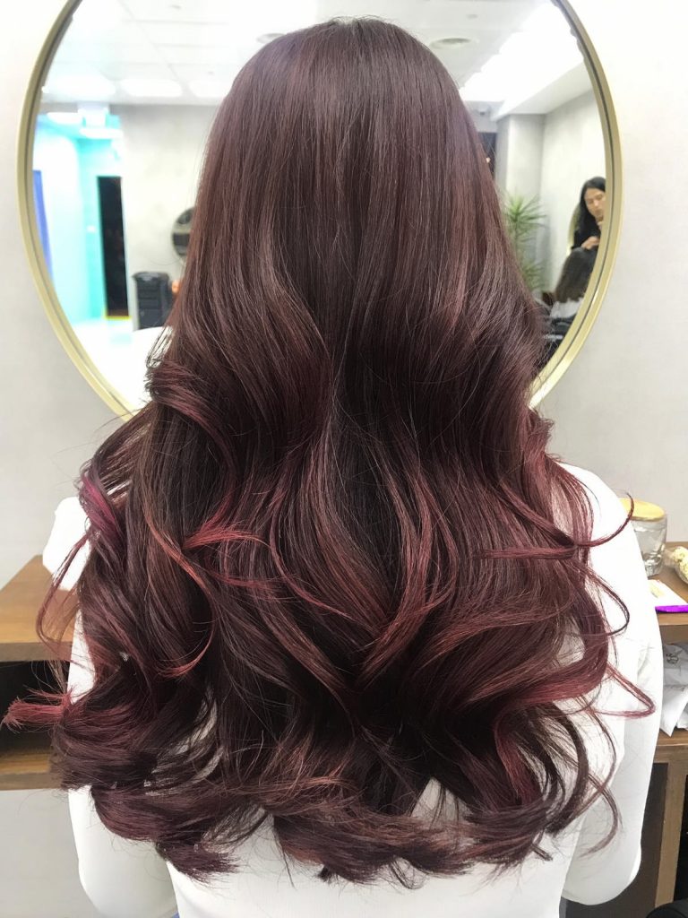 Rose Brown Balayage designed by Associate Director of Chez Vous HideAway Salon, Shawn Chia