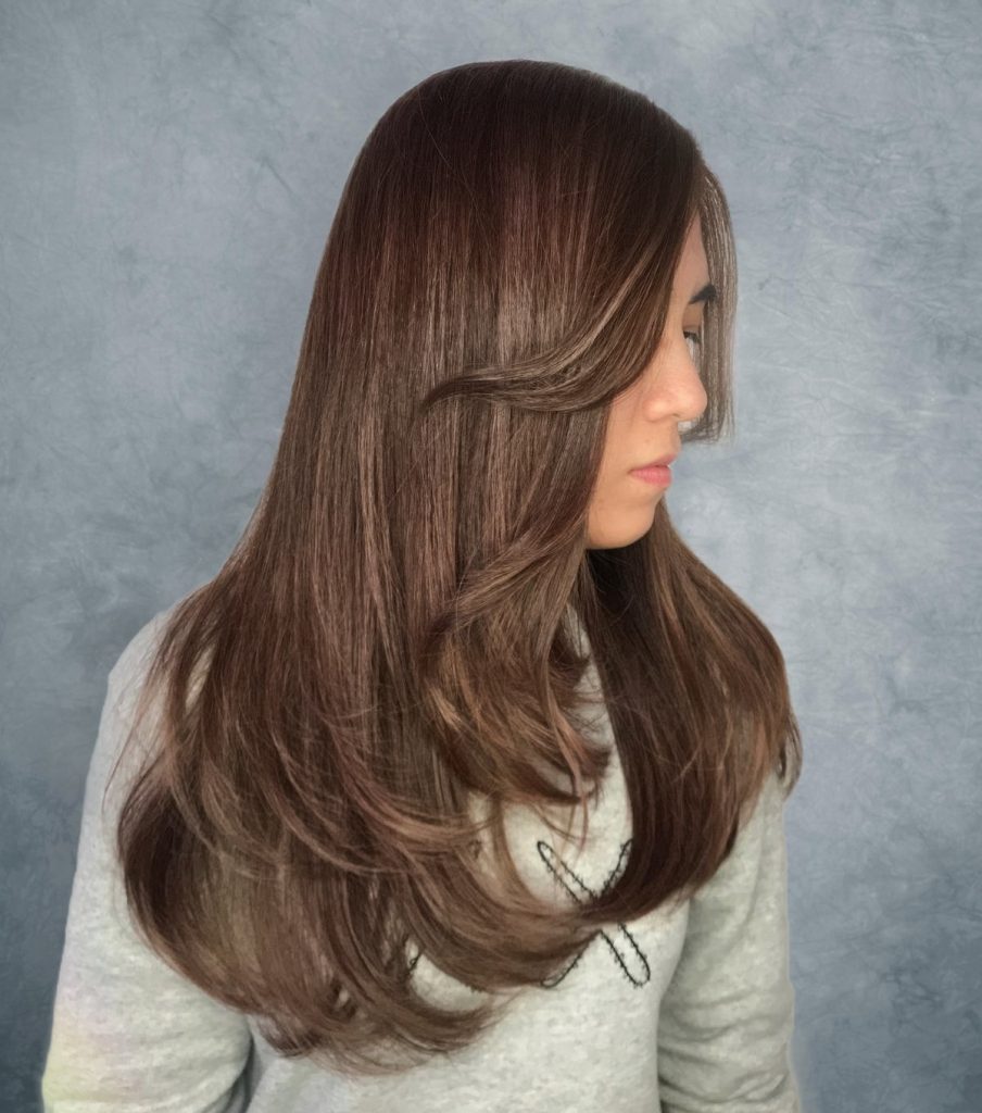 Toffee Brown Hair designed by Associate Director of Chez Vous, Joyce Wan
