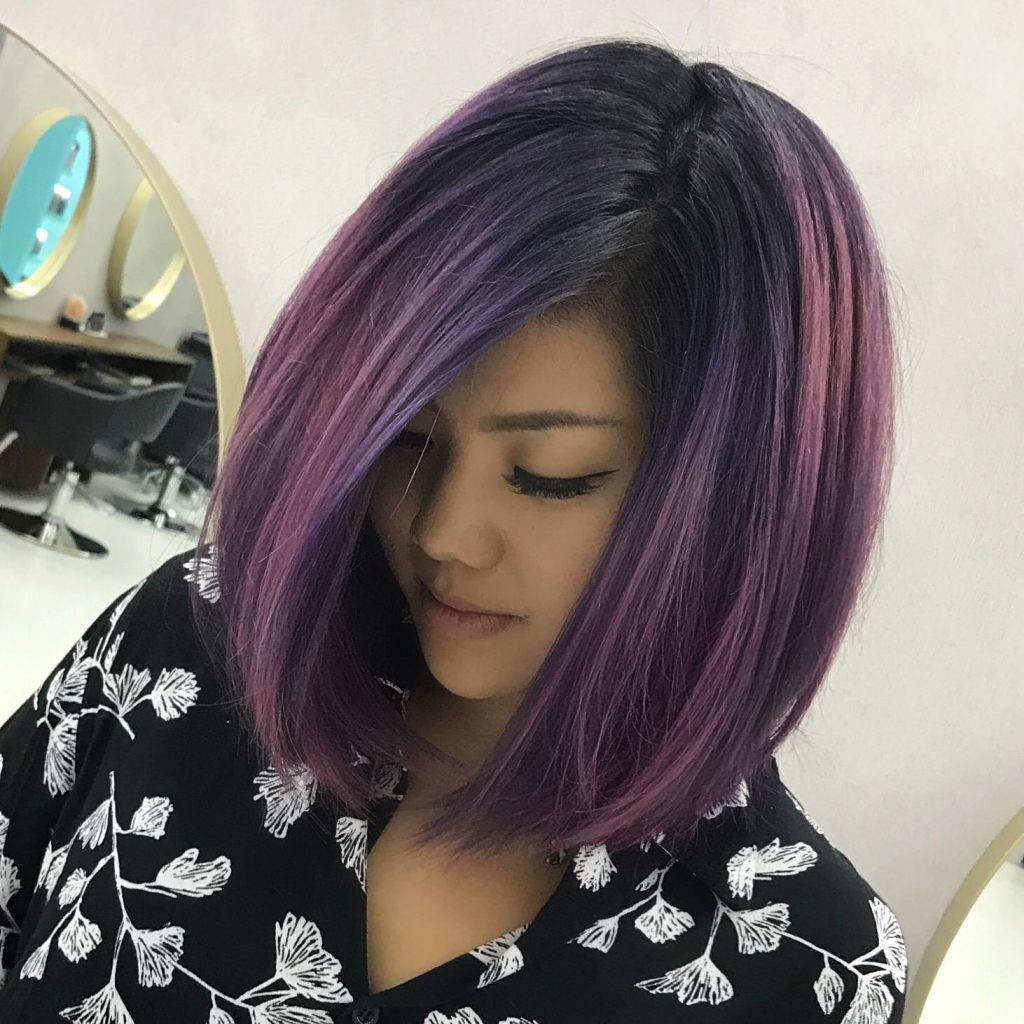 Rose Lavender Hair designed by Associate Director of Chez Vous HideAway Salon, Eddy Lau