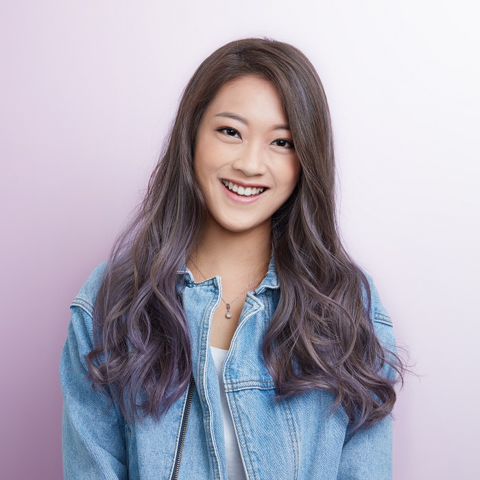 Dusty Lavender Hair using #FakeAsh Colouring Technique, Powered by Goldwell's Technology:  Designed by Associate Salon Director of Chez Vous, Joyce Wan