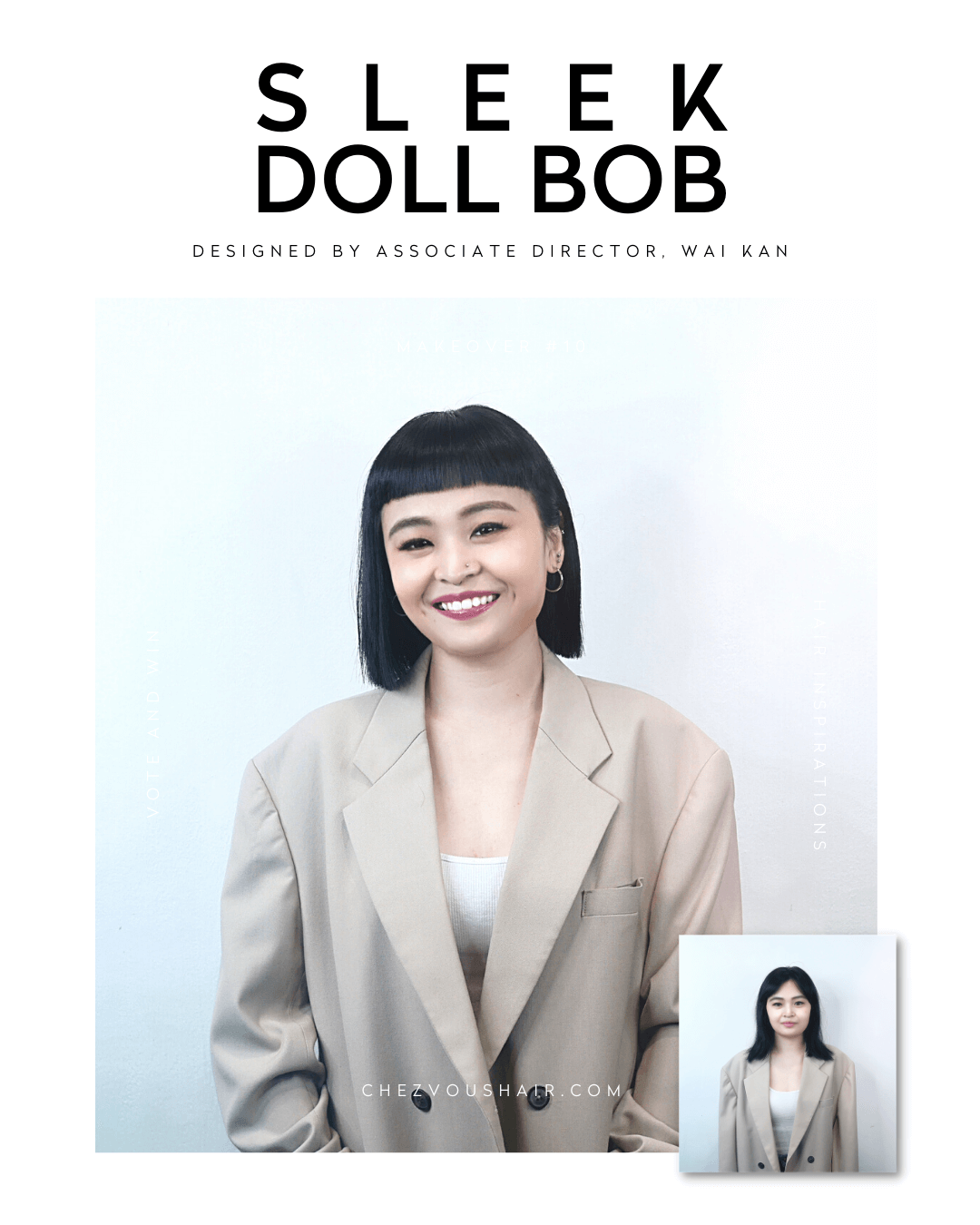 Best Short Haircuts & Medium-Length Hairstyles Trend #7: Sleek Doll Bob Hairstyle | Designed by Associate Director of Chez Vous Hair Salon, Wai Kan | Services: Roots Retouch, Haircut