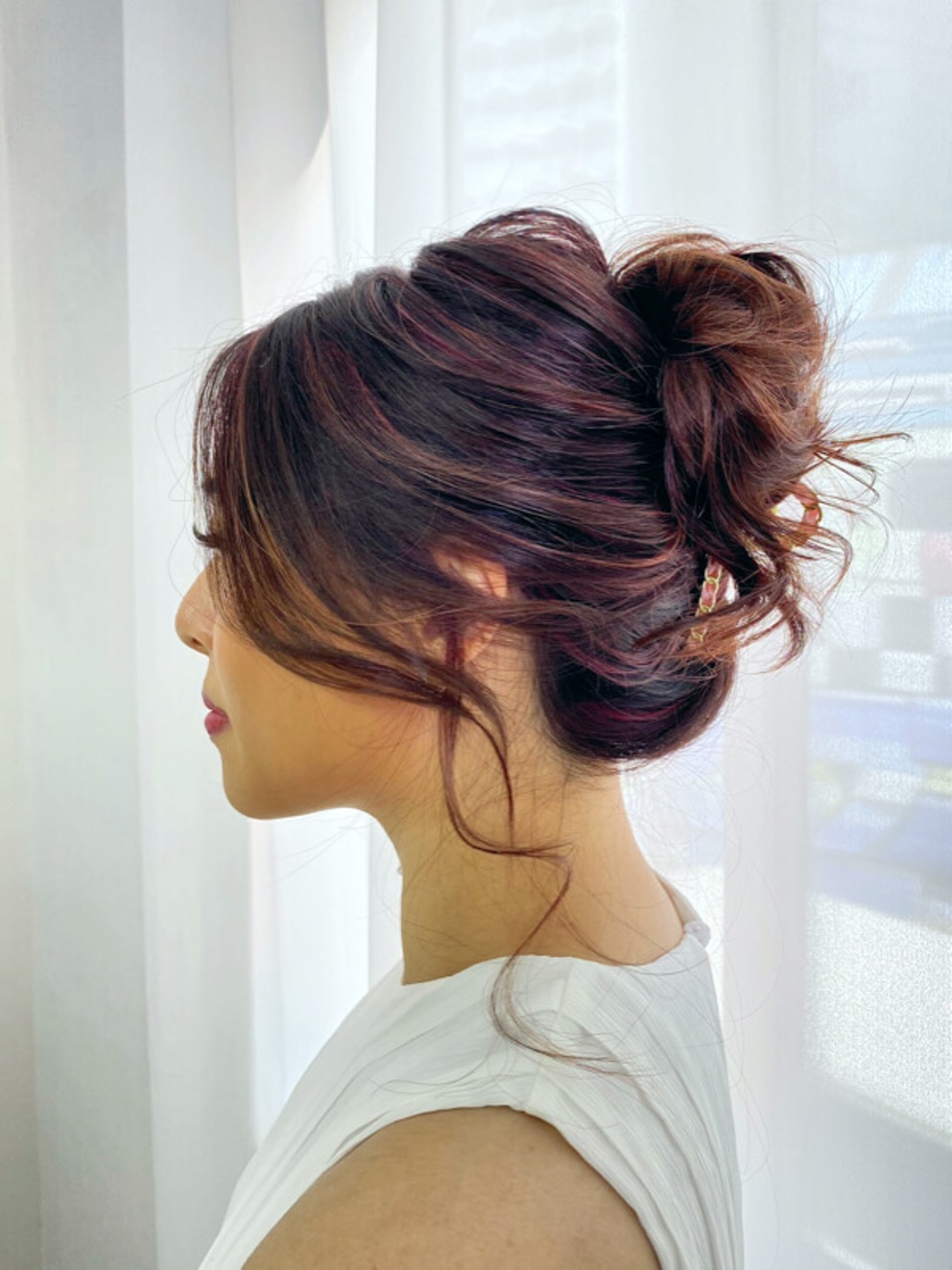 Hair Colour Trend 2022: Rose Brown Falling Stars Highlights designed by Director of Chez Vous Hair Salon, Luis Wee